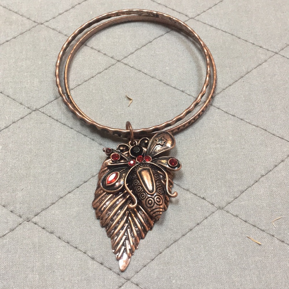 Cute Bug & Leave Bangle Set